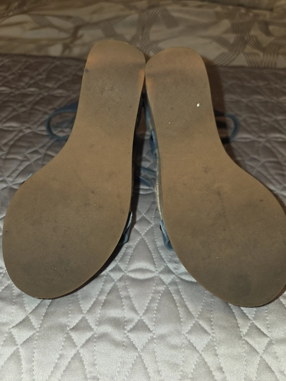 Max Studio Rare Blue Espadrille Wedge Sandals with Ankle Straps Sz 7